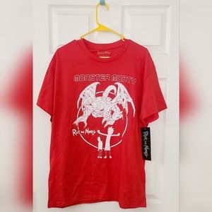 Rick and Morty Monster Morty Brand New T Shirt  Size L Red Adult Swim TV Show